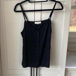 Women's Black Button-Up Camisole Top
